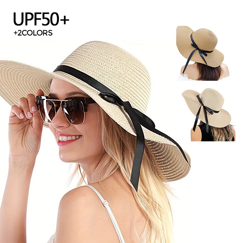 Bucket Hat Straw - Panama Basit Yaz plaj şapkası Rahat