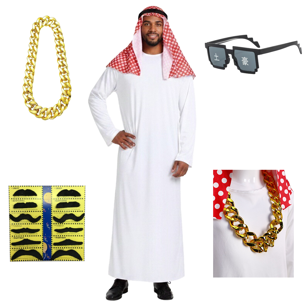 Sunglass Retainer Cord - Erkek Arap Cosplay Robe Altın Zincir